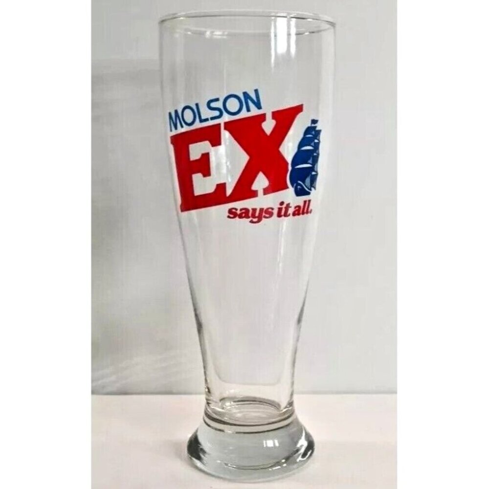 Molson Ex Vintage Rare Tall Beer Glass 19 oz / 0.5 L / 1 Pint